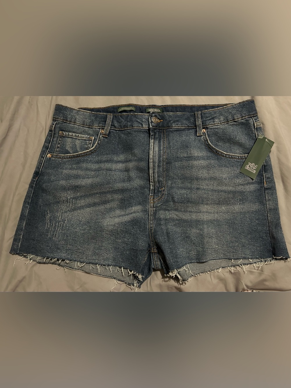 wild fable Women's Distressed Medium Blue Denim Shorts